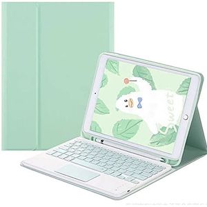QYiD toetsenbordCase 9.7 voor iPad 2018 (6e Gen) - 2017 (5e Gen) - iPad Pro 9.7 - iPad Air 2 & 1, 7 kleuren achtergrondverlichting hoes met Touchpad afneembaar Keyboard, met pencilhouder, Groen