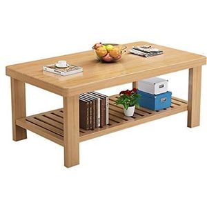 Salontafel, kleine dennen woonkamer bijzettafel/eettafel, double-layer log kleur vierkante lage tafel (Size : 120X60X50CM)