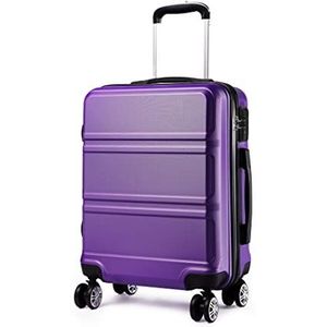 Kono Bagage cabinekoffer 20 inch handbagage handbagage lichtgewicht ABS trolley koffer 4 wielen, Paars., Draag