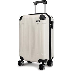 Koffer trolleys lichte harde koffer reiskoffer met 4 wielen, dubbele wielen rolkoffer, ABS harde schaal, beige, koffer