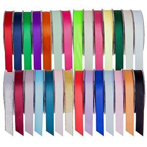 SR Super Ribbons®™ Dubbelzijdig satijnen lint, 15 mm, 20 m spoel, rood