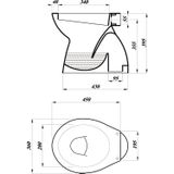 Vrijstaande toiletpot van marcke isifix verborgen vloeraansluiting s 12 cm wit