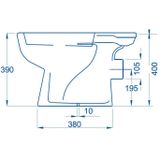 Vrijstaande toiletpot van marcke isifix muuraansluiting (h(pk) 18 cm wit