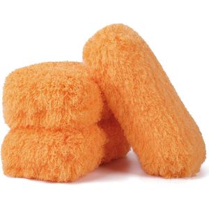 Microvezel autospons - krasvrij - voor interieur- en exterieurverzorging - 11 x 23 cm - 3 stuks (oranje)