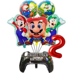 Super Mario ballon set - 60x44cm - Folie Ballon - Super Mario - Luigi - Game - Gaming - Playstation - Xbox- Themafeest - 2 jaar - Verjaardag - Ballonnen - Versiering - Helium ballon