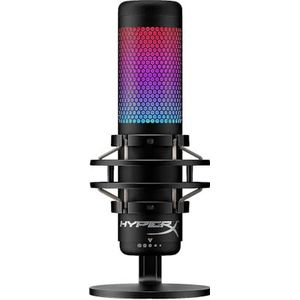 HyperX QuadCast S - RGB USB-condensatormicrofoon voor pc, PS4 en Mac, anti-vibratie schokbevestiging, popfilter, gaming, streaming, podcasts, Twitch, YouTube, Discord, zwart