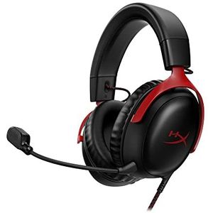 HYPERX Cloud III - bekabelde gamingheadset, pc, PS5, Xbox Series X|S, schuine drivers van 53 mm, DTS, traagschuim, duurzaam frame, ultraheldere microfoon van 10 mm, USB-C, USB-A, 3,5 mm