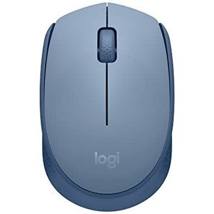 Logitech M171 Draadloze Muis voor PC, Mac, Laptop, 2,4 GHz met USB Mini-ontvanger, Optische Sensor, 12 Maanden Batterijduur, Links- en Rechtshandig - Blauw Grijs