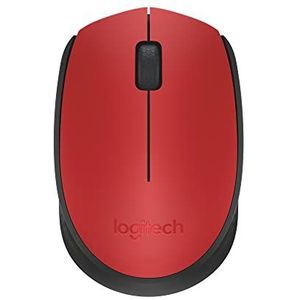 Logitech M171 Draadloze muis, 2,4 GHz, met USB-nano-ontvanger, optische tracking, batterij met lange levensduur van 12 maanden, met beide handen, compatibel met pc/Mac/computer - rood