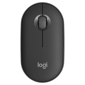 Logitech Pebble Mouse 2 M350s Slim Wireless Bluetooth, draagbaar, licht, aanpasbare toetsen, discrete klikken, Easy-Switch Windows/MacOS/iPadOS/Android/ChromeOS - grafiet