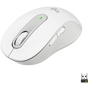Logitech Signature M650 Draadloze Muis – Voor kleine tot middelgrote handen, 2 jaar batterijduur, stil klikken, aanpasbare zijknoppen, Bluetooth, voor pc/Mac/meerdere apparaten/Chromebook - Wit