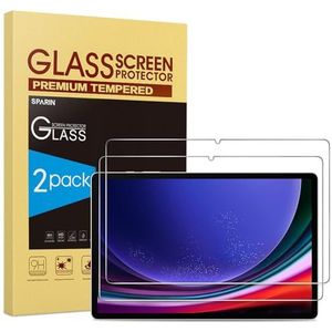 SPARIN 2-pack schermbeschermer compatibel met Samsung Galaxy Tab S7 FE/Galaxy Tab S9+ / S8+ / S7+ Plus 12,4 inch, gehard glas, S Pen compatibel, nauwkeurige uitsparing voor camera