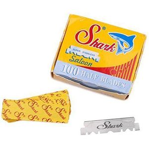 shark 100 super stainless straight edge barber scheermesjes voor professionele barber razors, 1 stuk (1 x 1 stuks)