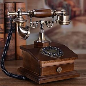 Good Thing Oude Europese Retro Massief Houten Telefoon - Vaste Amerikaanse Home Telefoon