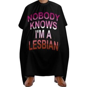 Niemand Weet Ik Ben Een Lesbische Mode Volwassen Kapper Schort Met Verstelbare Nek Gesp Waterdichte Haar Snijden Cape
