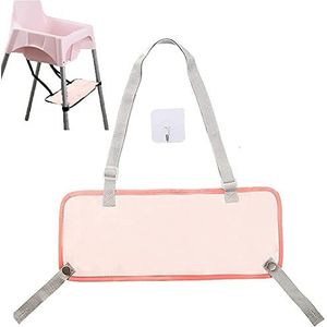 Kinderstoel-voetsteun, baby-kinderstoel, verstelbare voetkussens van stof, antislip, compatibel met IKEA Antilop-kinderstoel (roze)