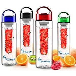 Sportwaterfles met zeer duurzame theezeef - BPA/EA-vrij, gemaakt van Eastman Triton, lekvrije kleur kan variëren