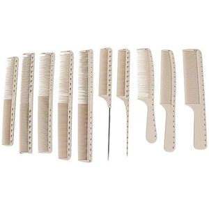 Kapperskam, set van 10 professionele kapperskammen, kapperskam voor kapper, knipkam met meetschaal