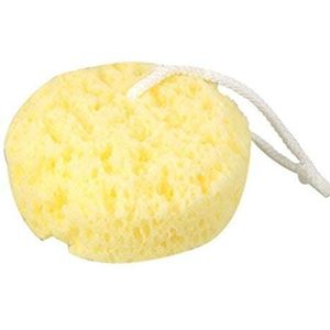 Yellow Round Bath Body Shower Soft Sponge W Hanging Loop