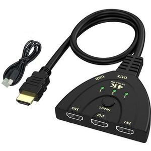 Nieuwe 4 K 2 K 30Hz 3D 3 Input 1 Output Mini 3 Port HDMI-compatibele Switcher voor PS3 PS4 met USB Power Draad