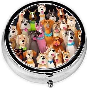 Honden Pillendoos 3 Compartimenten Kleine Pillendoos Draagbare Pillendoos voor Pocket Of Portemonnee Leuke Geneeskunde Organizer Houder om Vitaminen Medicijnen Visolie Supplementen vast te houden