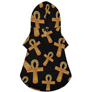 Goud Egyptisch Symbool Hond Hoodie Pet Sweatshirts Met Hoed Puppy Hooded Kleding Outfits Voor Kleine Honden En Katten