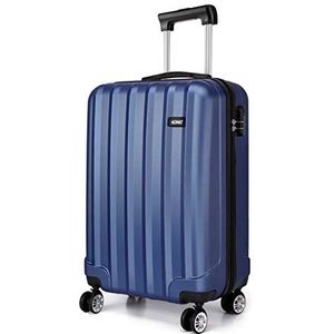 Kono Harde en duurzame koffer met 4 zwenkwielen van lichtgewicht ABS 50,8 cm, 61 cm, 71,1 cm, Navy Blauw, Handcabine