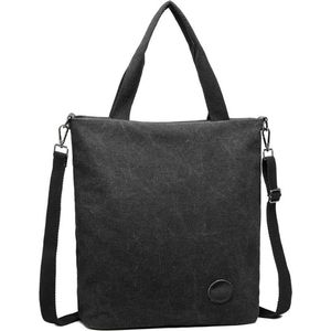 Kono Messenger Bag - Schoudertas - Klassiek Canvas Messenger Bag - Zwart (E1965 BK)