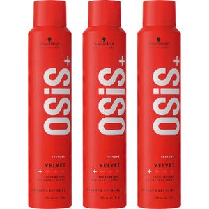 Schwarzkopf OSiS+ Velvet lightweight wax-effect spray - haarspray - voordeelverpakking - 3 x 200ml