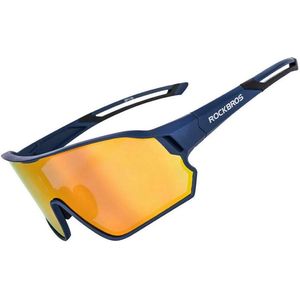 ROCKBROS Fietsbril - Gepolariseerde Zonnebril - Sportbril met UV400-bescherming - TR90-montuur, voor 0utdoor-sport, Fietsen, Hardlopen, Klimmen, Vissen, Golfen