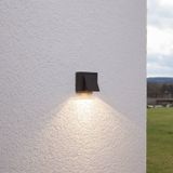 Lucande - LED wandlamp buiten - 1licht - aluminium, glas - H: 7.5 cm - grafiet - Inclusief lichtbron