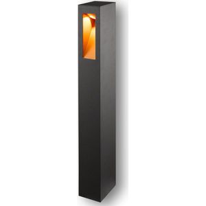 Lucande - LED buitenlamp - 1licht - aluminium, kunststof - H: 65 cm - grafietgrijs, mat goud - Inclusief lichtbron