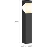 Lucande - Sokkellamp - 1licht - aluminium, polycarbonaat - H: 60 cm - E27 - grafietgrijs, opaalwit