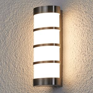 Lucande - LED wandlamp buiten - 96 lichts - roestvrij staal, polycarbonaat - H: 24 cm - roestvrij staal, wit - Inclusief lichtbronnen