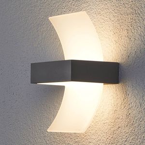 Lucande Gebogen LED-buitenwandlamp Skadi