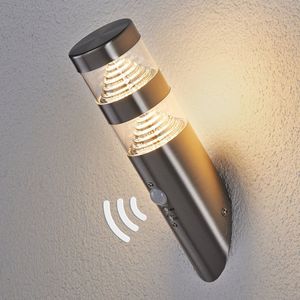 Lindby LED buitenwandlamp Lanea schuin met sensor