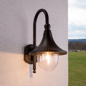 Lindby - Wandlamp buiten - 1licht - aluminium, polycarbonaat - H: 44.2 cm - E27 - zwart, transparant