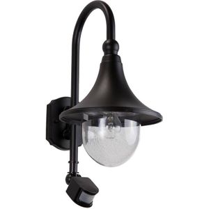 Lindby - Wandlampen buiten - 1licht - aluminium, polycarbonaat - H: 44.2 cm - E27 - zwart, helder