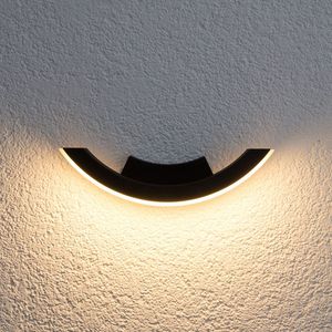Lucande - LED Wandlamp Buiten - 1licht - Aluminiu - Kunststof - H: 9 cm - Grafietgrij - Wit