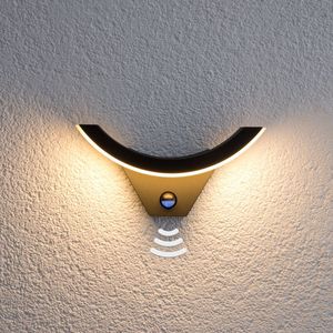 Lucande - Wandlampen buiten - 1licht - aluminium, kunststof - H: 14.5 cm - grafietgrijs, wit - Inclusief lichtbron