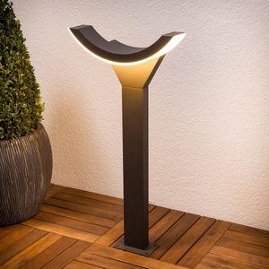 Lucande - LED Buitenlamp - 1licht - Aluminiu - Kunststof - H: 60 cm - Grafietgrij - Wit