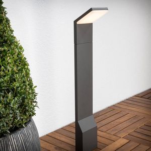 Lucande - LED Buitenlamp - 1licht - Aluminiu - Kunststof - H: 60 cm - Grafietgrij - Wit