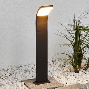 Lucande - LED buitenlamp - 1licht - aluminium, kunststof - H: 60 cm - grafietgrijs, wit - Inclusief lichtbron