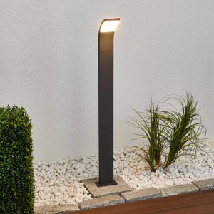 Lucande - LED Buitenlamp - 1licht - Aluminiu - Kunststof - H: 100 cm - Grafietgrij - Wit