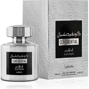 Lattafa Confidential Platinum Eau de Parfum Spray (Unisex), 100 ml