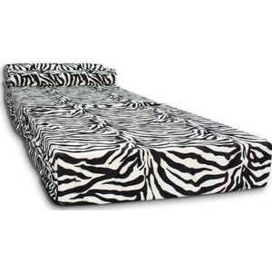 Zebra Design Logeermatras - Opvouwbaar - 70 x 200 x 15 - Inclusief Kussen