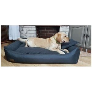 XXL Hondenbed van kunstleer - hondenkussen hondensofa kattenbed hondenkorf - waterdicht -  ZWART