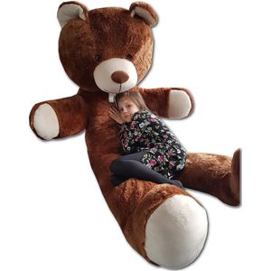 MKS XXL teddybeer 200 cm, reuzenknuffeldier voor kinderen en volwassenen, zacht XXL pluche dier om te knuffelen, grote teddybeer als cadeau voor verjaardag en Valentijnsdag, pluizig en huidvriendelijk