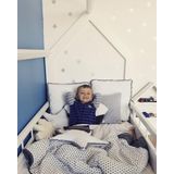 Huisbed kinderbed - 80x160 cm - wit - met bedhekken