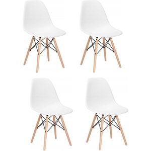 Milano design stoel - wit - 4 delige set - keuken - huiskamer - AP Meubels
